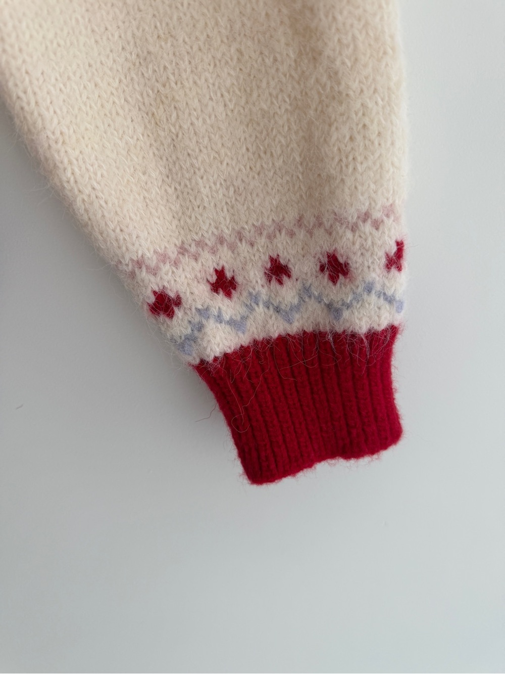 FAIR ISLE  Hearts Bows Cardigan Sweater Fuzzy Soft Cozy Pockets Nordic Soft Girl - Picture 11 of 17